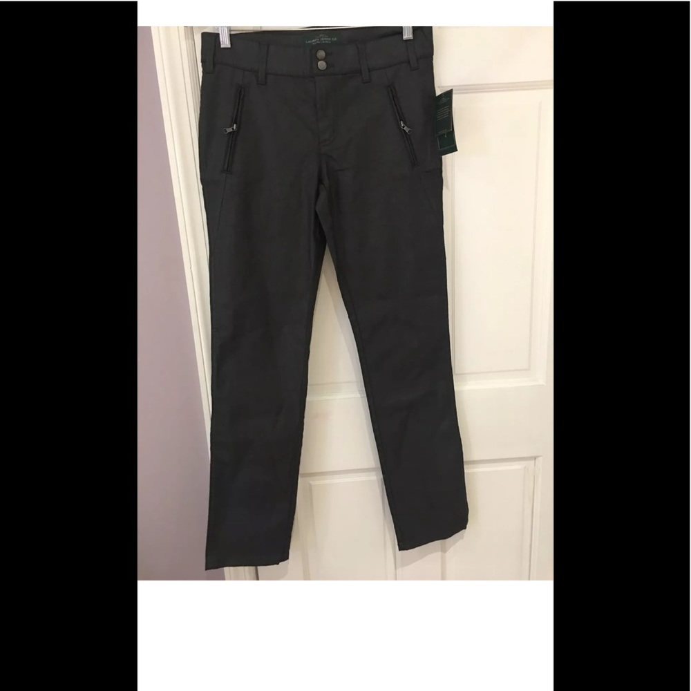 LRL Lauren Jeans Co. Coated Jeans, Blk Asphlt, 6